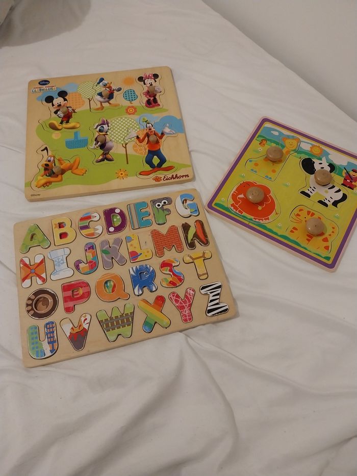 Lot de 3 puzzle en bois