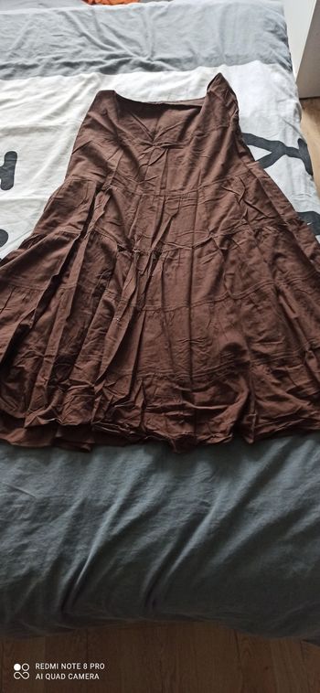 Longue jupe marron t. 42 promod