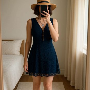 Robe bohème bleu taille S - magnifique