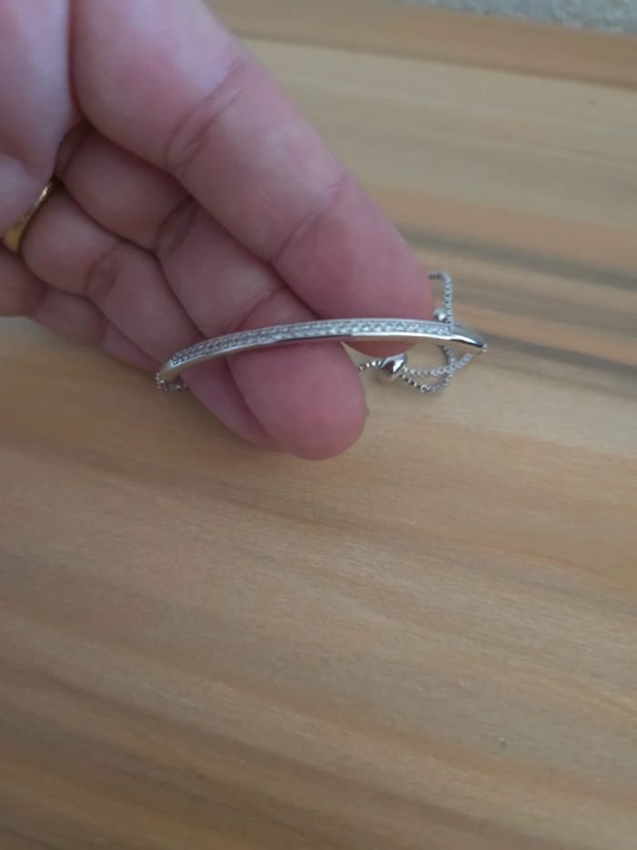 Bracelet demi ouvert argenté - photo numéro 7