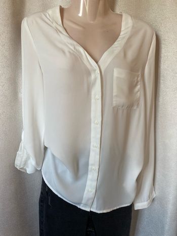 Superbe chemise voile blanc cassé S Jennyfer