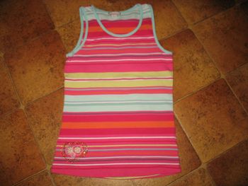 DÉBARDEUR ROSE RAYE FILLE "ORCHESTRA" - 10 ANS - n°01