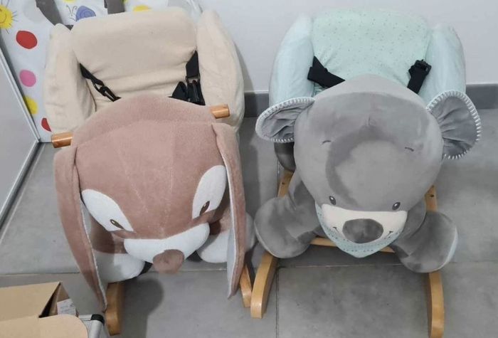 1 animal à bascule au choix ourson lapin chien NATTOU