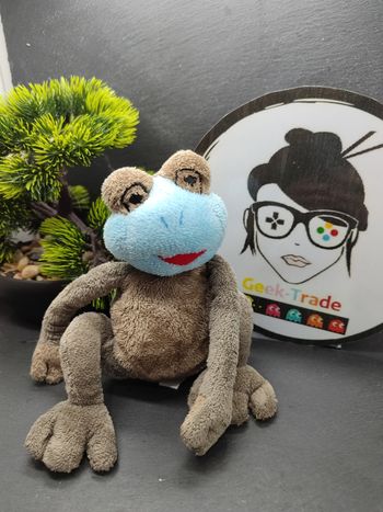 doudou peluche grenouille crapaud marron bleu rouge peluche.be ancien phissou