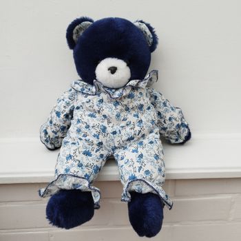 Vintage ours peluche marine et blanc Ajena