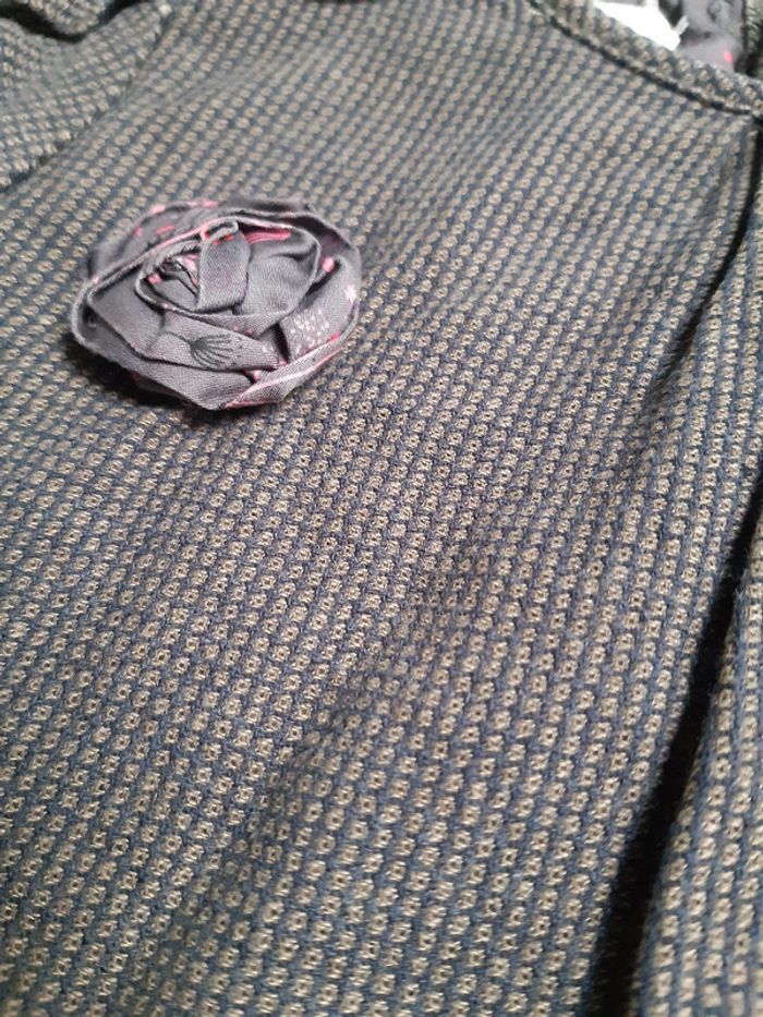 Robe pied de poule marron noir strass élégante naf naf bébé 18 mois - photo numéro 2