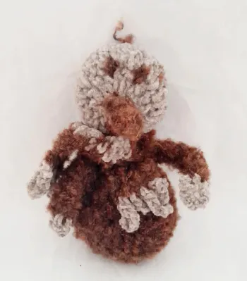 Décoration de Noël Bonhomme de neige marron fait main au crochet