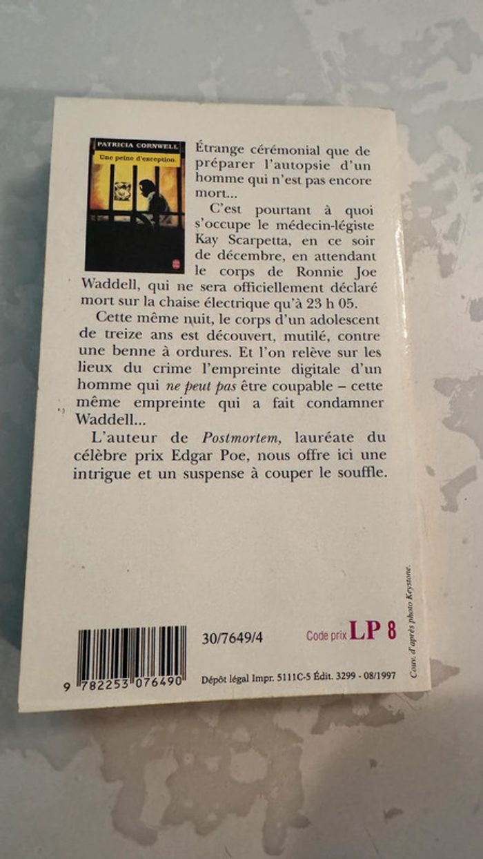 Patricia Cornwell – Une peine d’exception (Kay Scarpetta) Suspense garanti ! - photo numéro 3