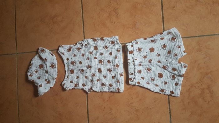 Ensemble été bébé garçon 12-18 mois blanc et marron - photo numéro 6