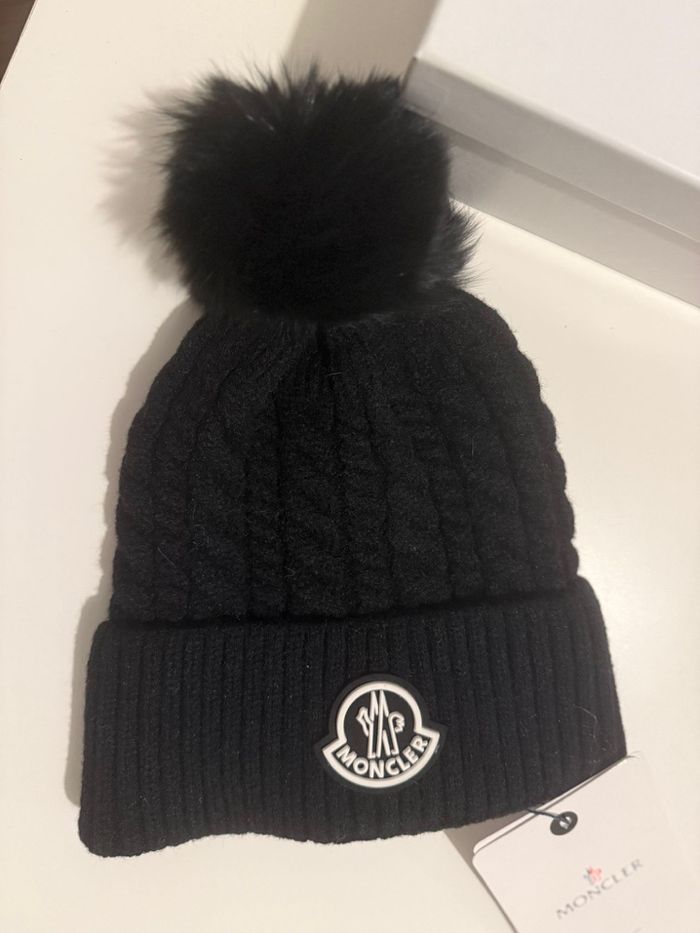 Bonnet à pompon Moncler noir - photo numéro 2