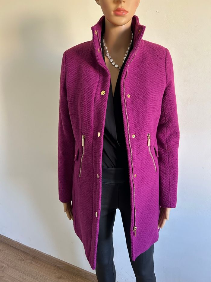 Duffle coat violet fuchsia Morgan taille 36 TBE - photo numéro 4