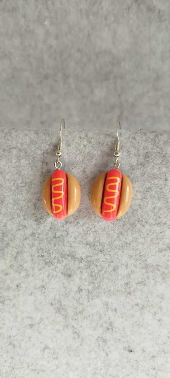 🍄 Boucles d’oreilles ▪ hot-dog fantaisie