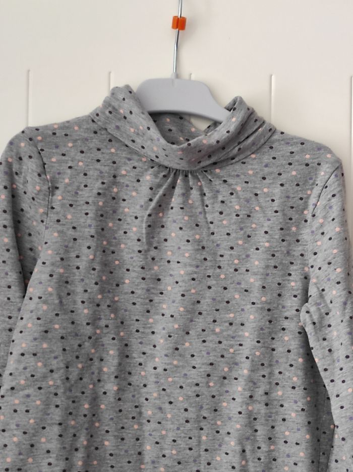 Sous-pull fille 6 ans – motif à pois - photo numéro 3