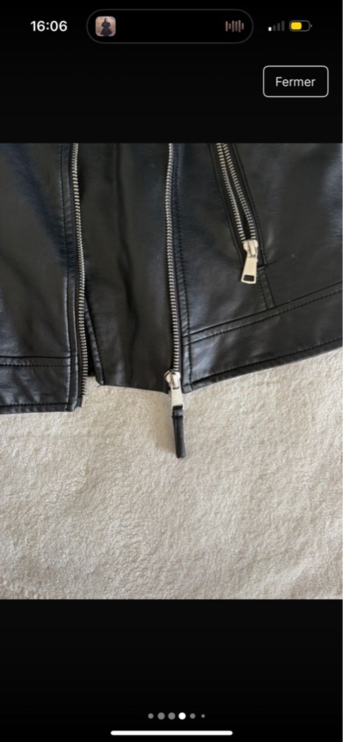 veste en cuir noir fille - photo numéro 5