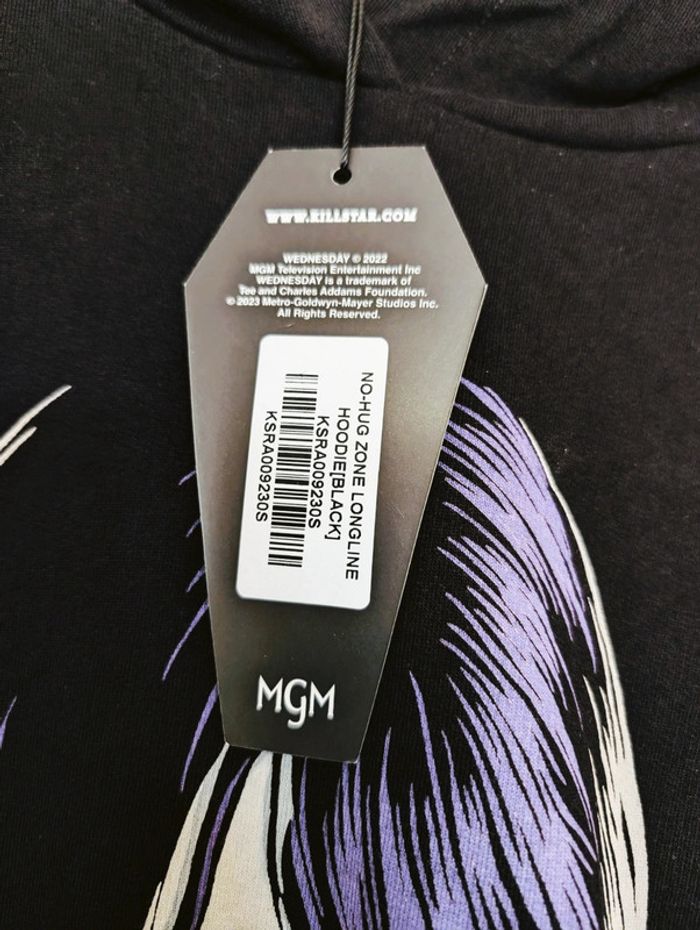 Hoodie long grande capuche Mercredi Adams killstar - photo numéro 6