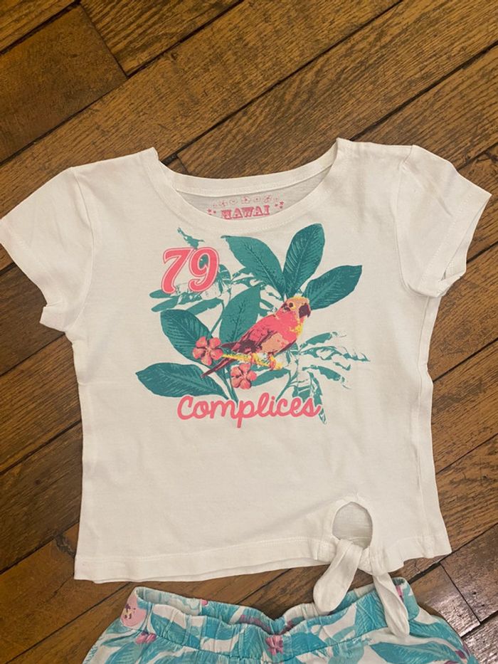 Ensemble t-shirt et short Hawaï Complices Taille 5 ans - photo numéro 2