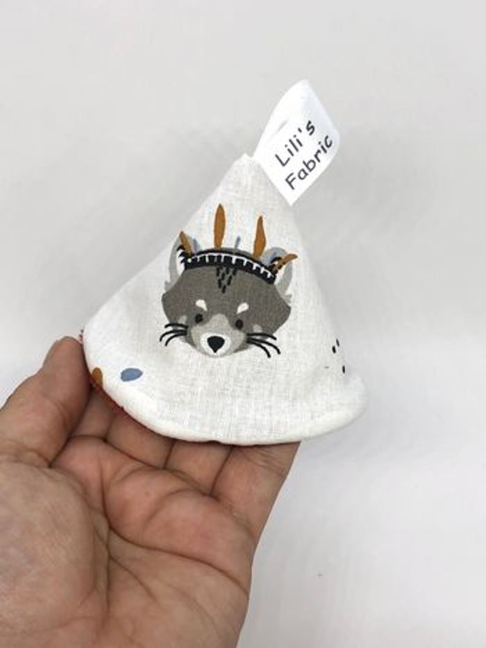 Tipi pipi pare pipi cônes garçon éponge BAMBOU et coton lavable zéro déchet lion renard tigre ours b - photo numéro 6