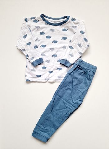 Zeeman - Pyjama 2 pièces, manches longues + pantalon - Baleines (18 mois)