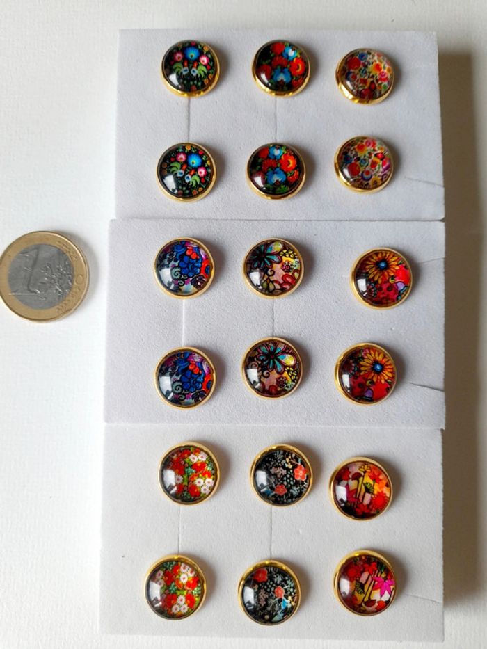 Boucles d'oreilles fleuries pop - photo numéro 2