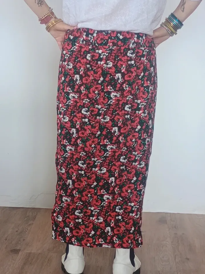 Vends Jupe longue fleurie Camaïeu - Taille 44 - photo numéro 4