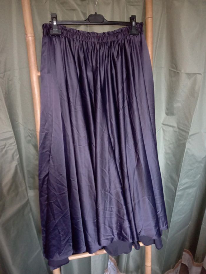 Jupe soleil danse orientale satin violet foncé