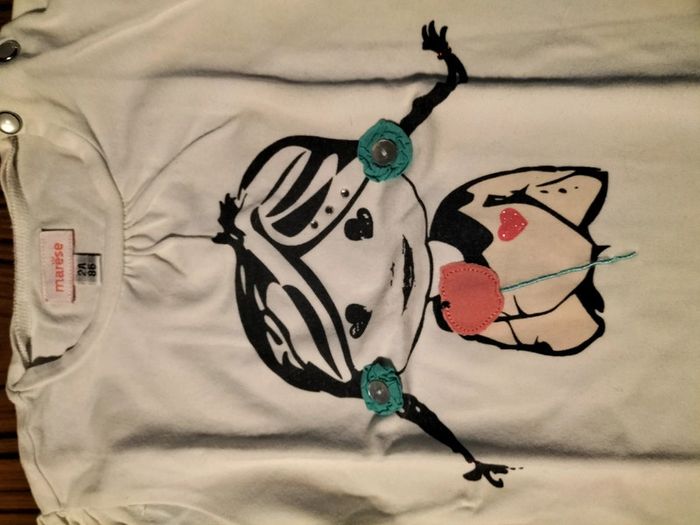 Tee-shirt manches longues blanc en 24mois Marèse - photo numéro 3