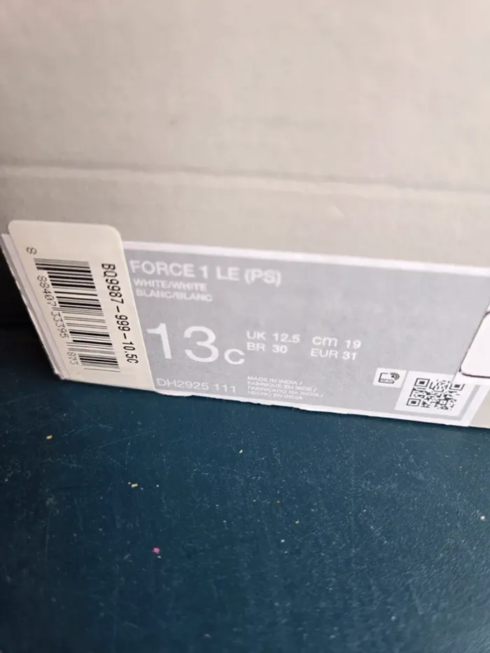 Nike force 1 blanche taille 31 neuves - photo numéro 9