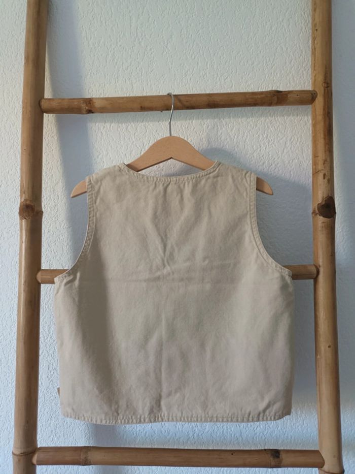 Joli gilet sans manches beige effet lin Waki 6 ans - photo numéro 6