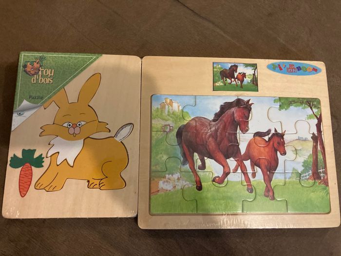 Lot de 2 puzzles en bois