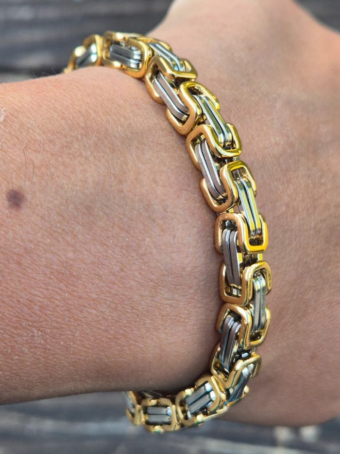 Magnifique bracelet or argent en acier - photo numéro 4