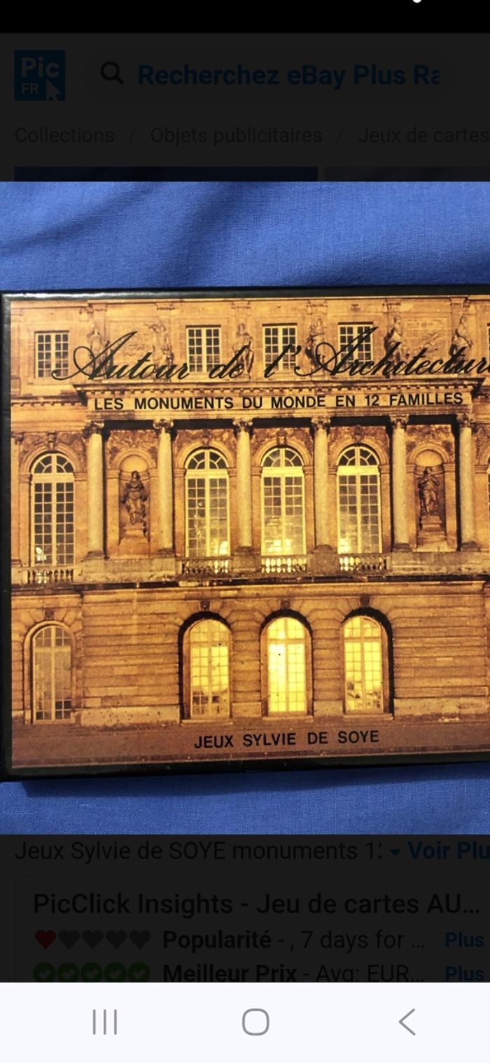 Jeu de cartes AUTOUR DE L'ARCHITECTURE Jeux Sylvie de SOYE monuments 12 familles