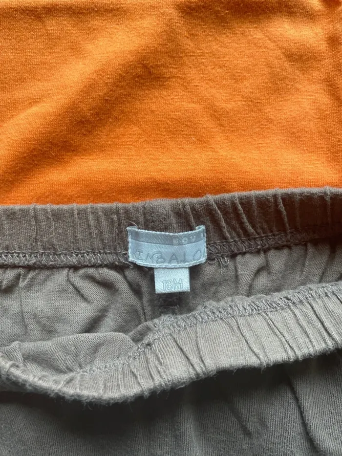 Ensemble t shirt short marron et orange - photo numéro 5