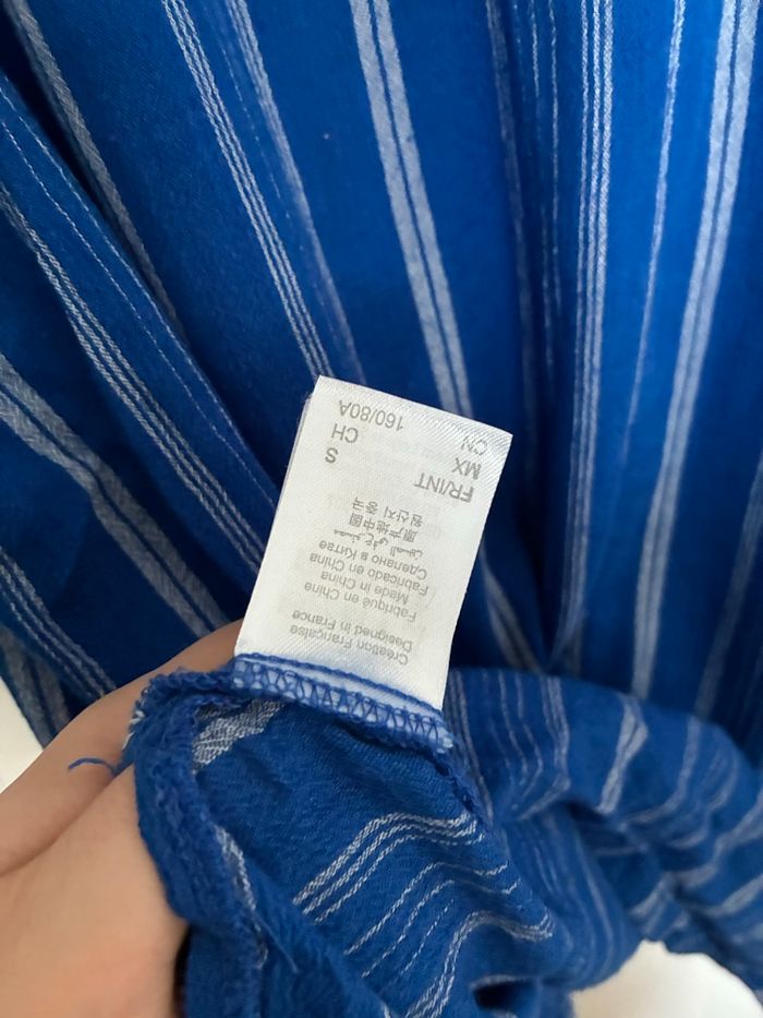 Chemise de nuit bleue à rayures Etam Taille S - photo numéro 4
