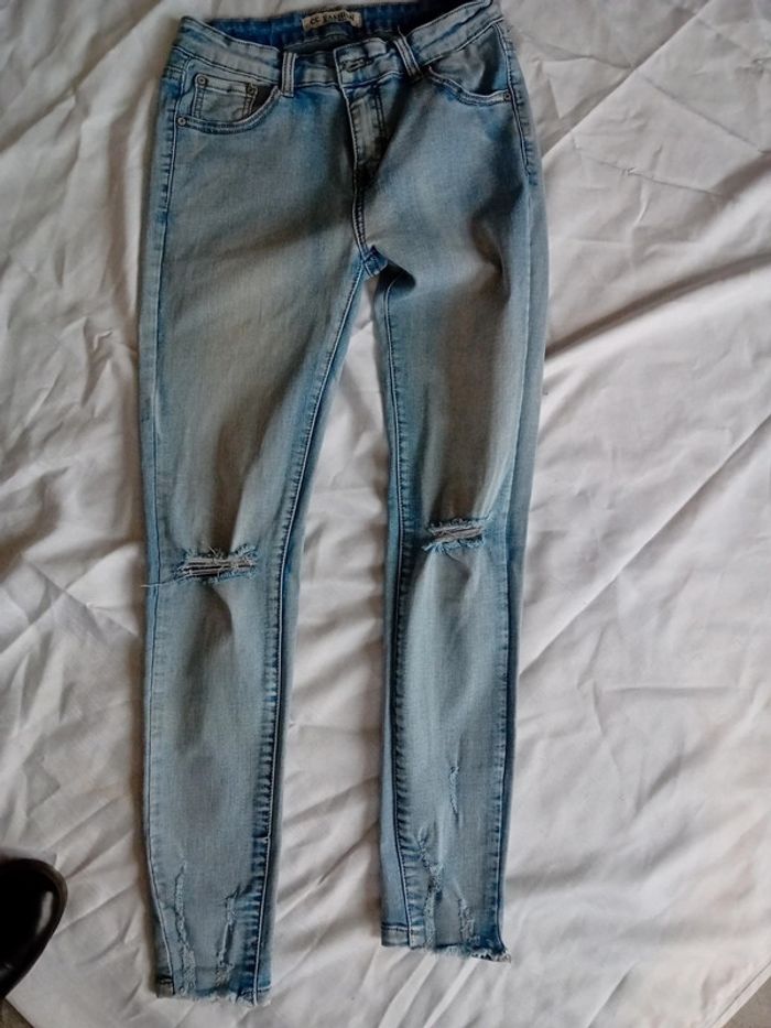 Jeans L/40 Femme Style Usé CC Fashion Petit Prix - photo numéro 2