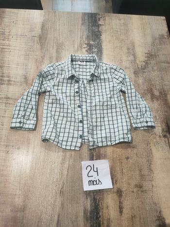 Chemise a carreaux manches longues bébé garçon obaïbi 24 mois