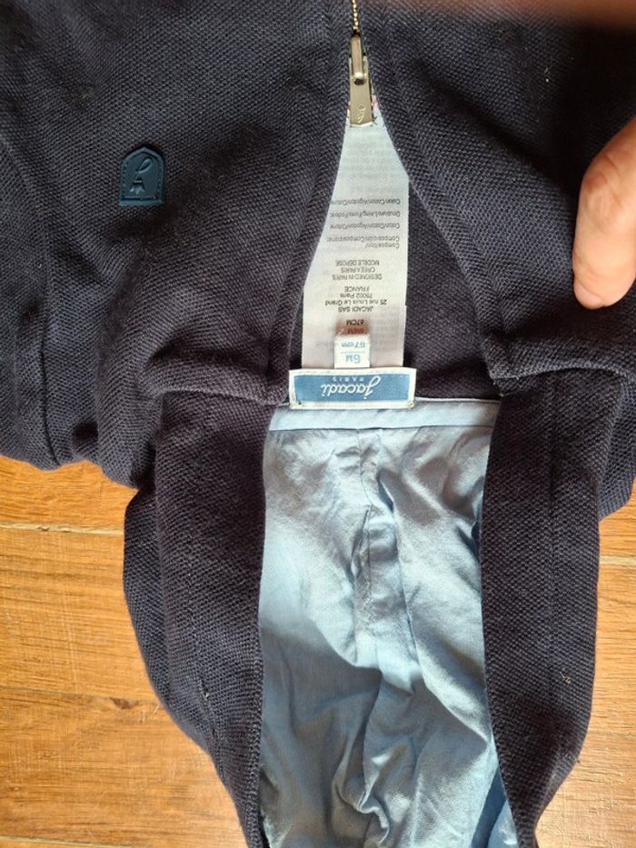 Sweat à capuche Hoodie bleu marine 6 mois jacadi - photo numéro 3