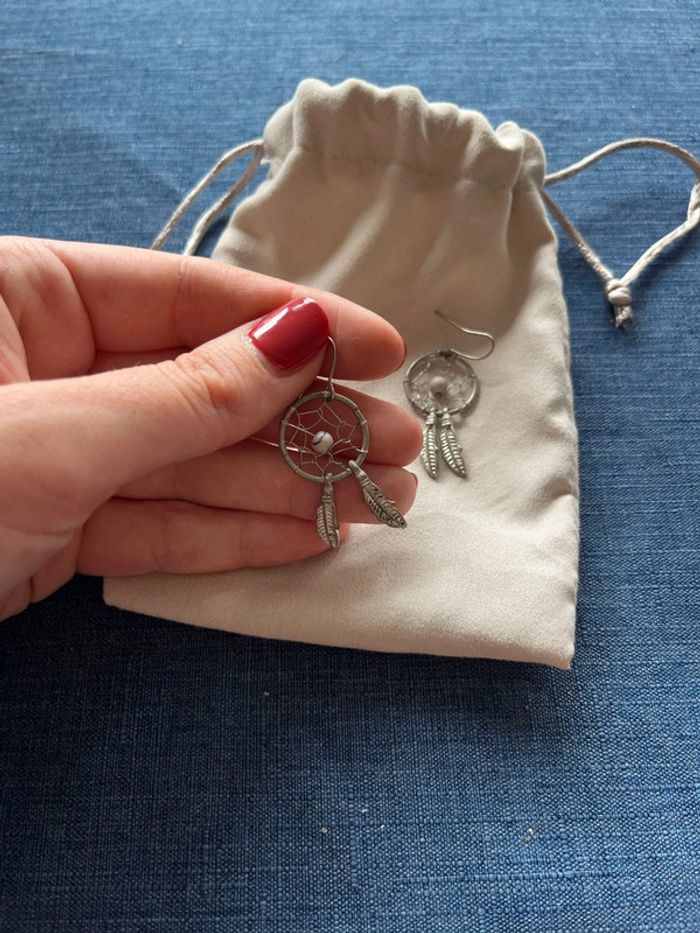 Petites boucles d'oreilles attrape rêve - photo numéro 3