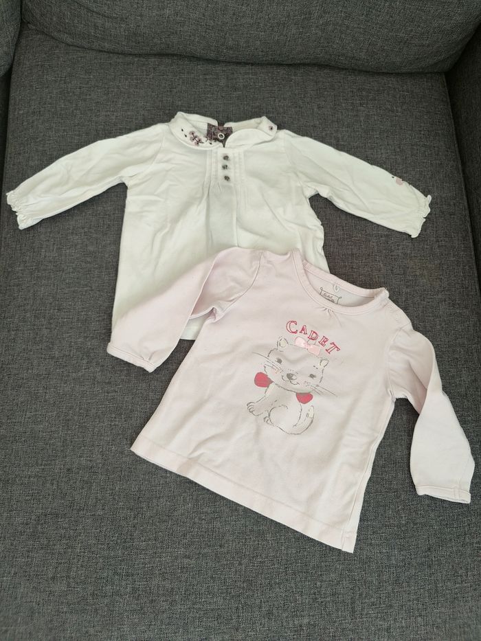 Lot de 2 t shirt manches longues 6 mois