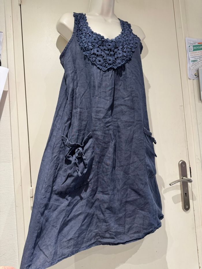Robe lin taille S/36 bleu été printemps - photo numéro 10
