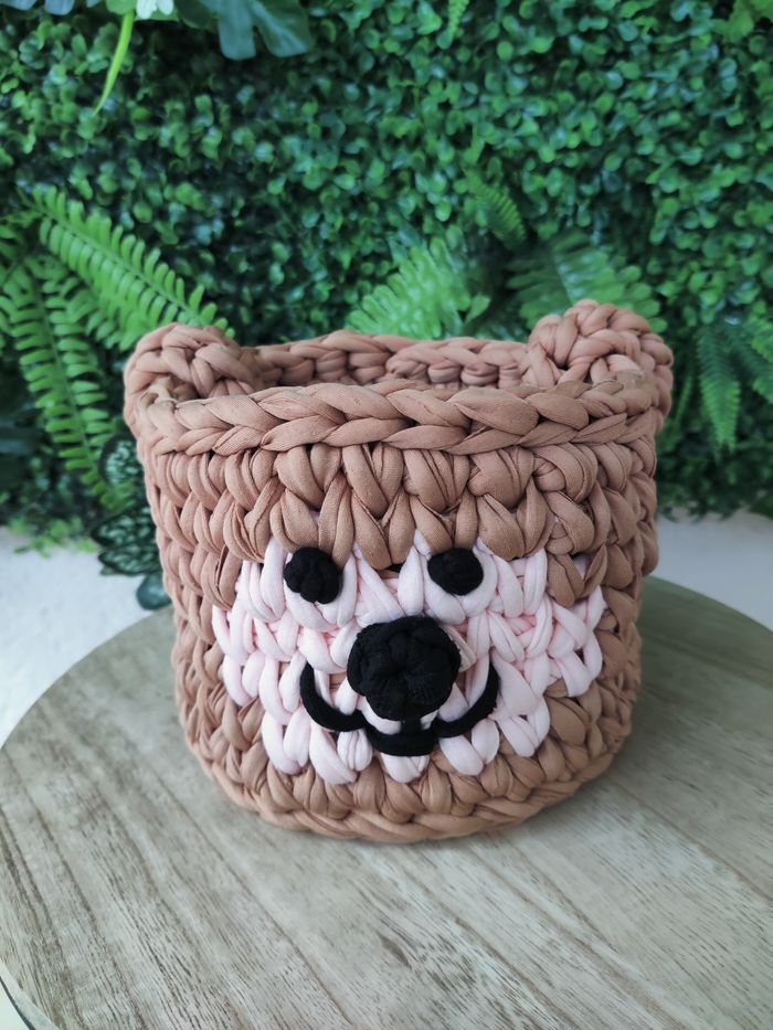 Panier au crochet en Trapilho "ours"
