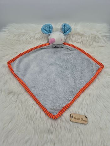 Doudou souris Gris orange bleu Action