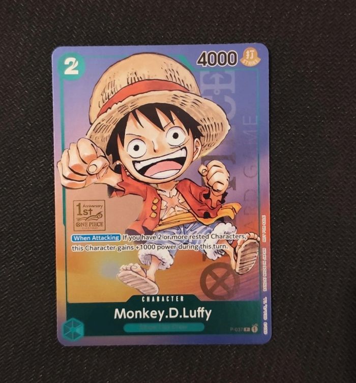 One Piece Monkey.D.Luffy 1st Anniversary Stamped Promo (P-037) - FOIL