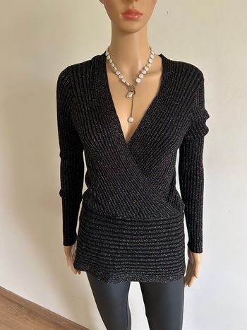 Pull noir et pailleté neuf à manches longues Breal taille 1 (valeur 40€)