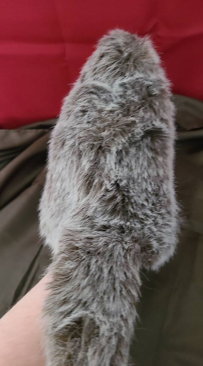 Doudou marionnette marmotte ATELIER FRANCE PELUCHES gris poils longs - photo numéro 2