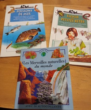 lot de 2 livres "carnets de nature" : poissons de mer + élever des petites bêtes