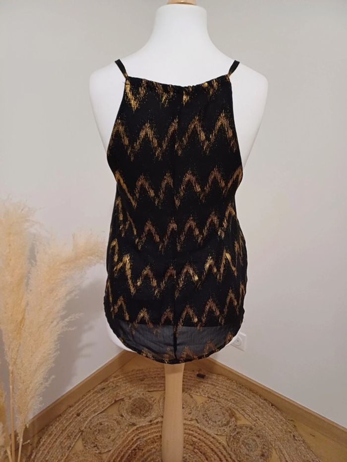 Top noir et doré asymétrique Tout feu tout femme taille M 38 - photo numéro 6