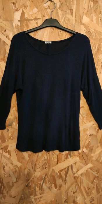 Pull fin bleu marine
