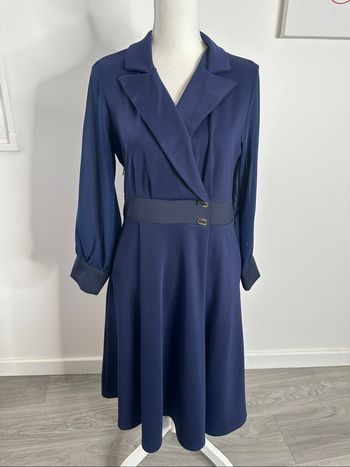 Robe chic cache cœur bleue marine T38 M
