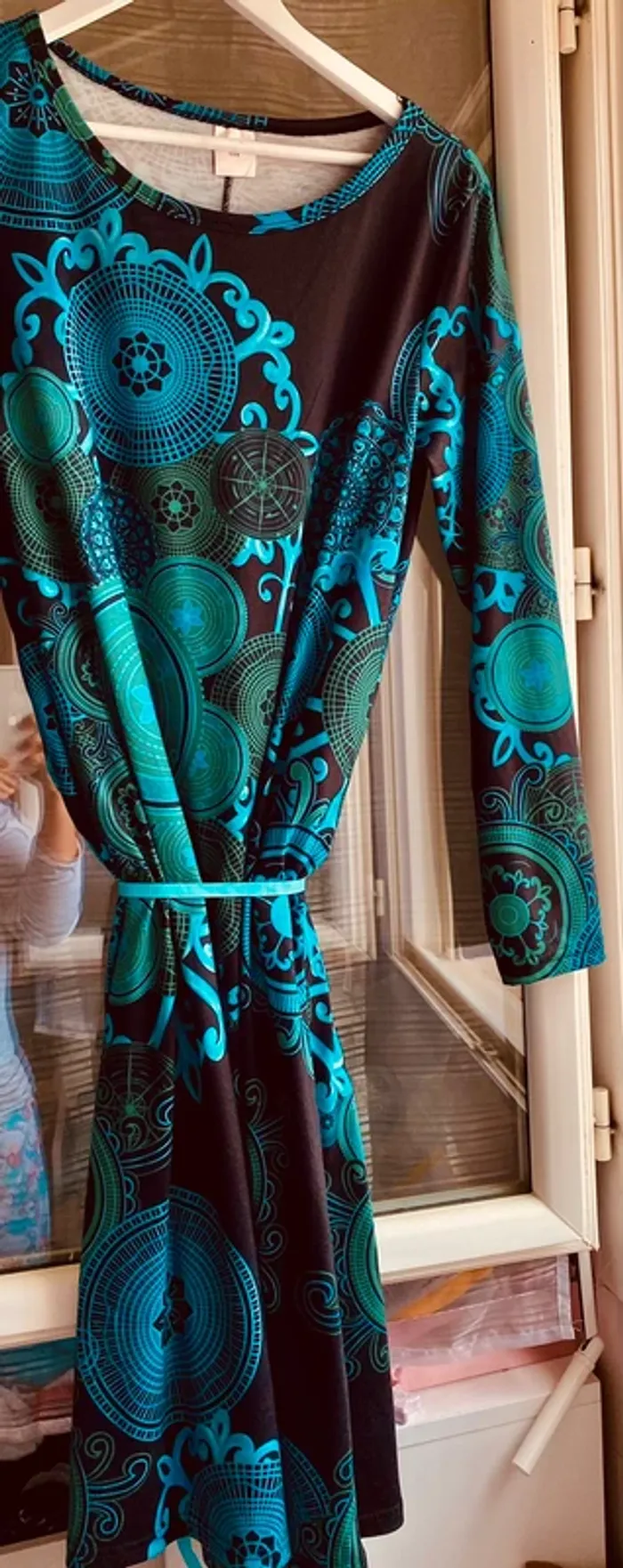 #Magnifique Robe très élégante, tissu imprimé Bleu#