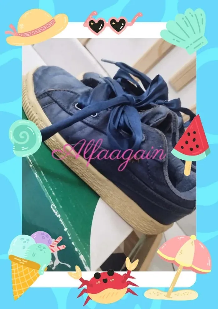 Baskets Puma satinées bleues 27 - photo numéro 6
